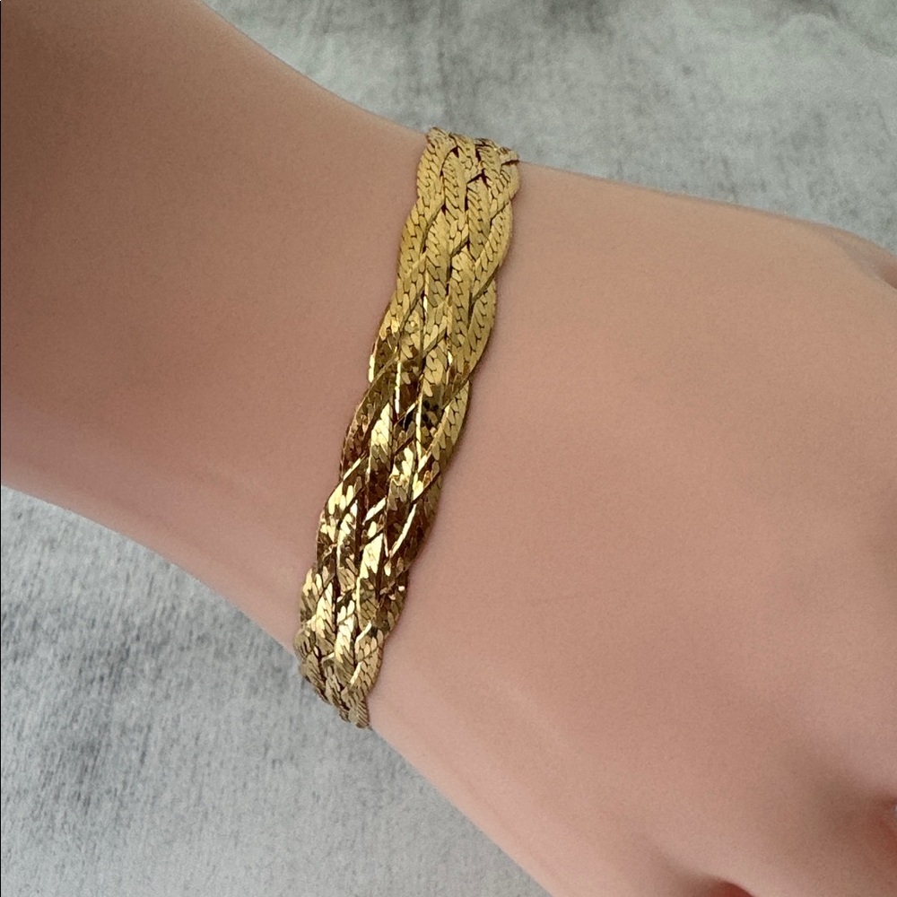 Mia Fiore Gold Plated 925 Sterling Silver Dyadema Braided Flat Bracelet